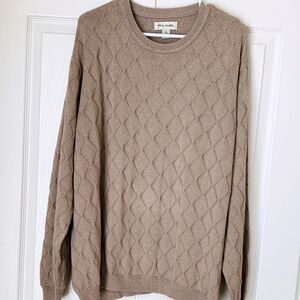 100% PIMA COTTON John W Nordstrom Diamond Pattern Crewneck Sweater